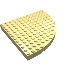 6162-33G Steen, 12x12 gebogen hoek (BELVILLE) geel, licht gebruikt *5D000