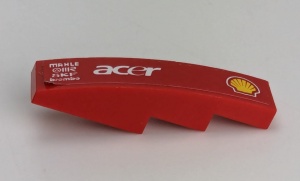 61678pb097R-5G Dakpan gebogen 1x4 met Shell Logo, acer, etc. RECHTS (Sticker) rood gebruikt *5R000