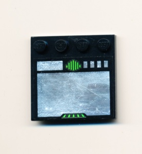 6179pb001-11G Tegel 4x4 met noppen zijkant met Exploriens Holographic Monitor (Sticker) zwart gebruikt *5T11-01