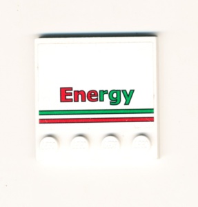 6179pb083R-1G Tegel 4x4 met noppen zijkant Energy Logo (Sticker) wit gebruikt *5T11-04
