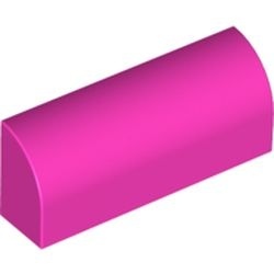 6191-47 Steen, 1x4x 1 1/3 met afgeronde top, geen noppen roze, donker NIEUW *1B071