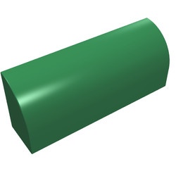 6191-6 Steen, 1x4x 1 1/3 met afgeronde top, geen noppen groen NIEUW *1B071