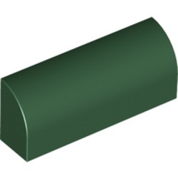 6191-80 Steen, 1x4x 1 1/3 met afgeronde top, geen noppen groen, donker NIEUW *1B071