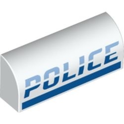 6191pb023-1 Steen, 1x4x 1 1/3 met POLICE wit NIEUW *