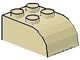 6215-2G Steen 2x3 afgeronde top 4 noppen crème gebruikt *1R033