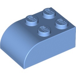 6215-42 Steen 2x3 afgeronde top 4 noppen blauw, midden NIEUW *