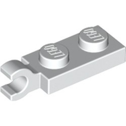 63868-1 Platte plaat 1x2 HORIZONTALE clip korte einde (in verlengde) wit NIEUW *1B290