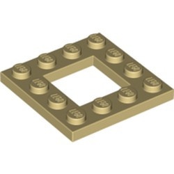 64799-2 Platte plaat 4x4 met gat 2x2 crème NIEUW *1L0000