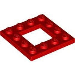 64799-5 Platte plaat 4x4 met gat 2x2 rood NIEUW *1L0000