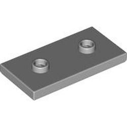 65509-86 Platte plaat 2x4 - 2 centrale noppen grijs, licht (blauwachtig) NIEUW *5C006