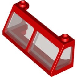 6567c02-5G Trein, raam cabine 2x6x2 vaste TRANSZWARTE glas rood gebruikt *1C039