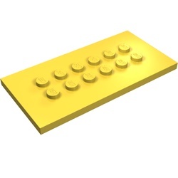 6576-3 Platte plaat 4x8 noppen centraal geel NIEUW *1R0000