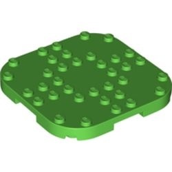 66790-36 Platte plaat 8x8 2 afgeronde hoeken 4 voetjes groen, helder NIEUW *