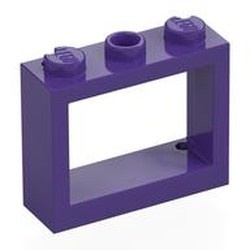 6798-89 Raam 1x3x2 NIEUWE type zonder luikhouders paars, donker NIEUW *1L0000