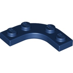 68568-63 Platte plaat 3x3 afgerond met uitsnede 2x2 afgerond blauw, donker NIEUW *5G0000