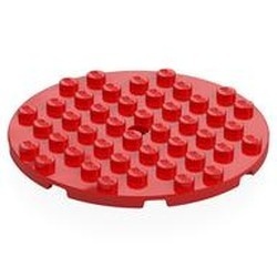 74611-5 Platte plaat rond 8x8 rood NIEUW *3D0000