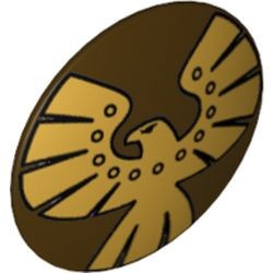 75902pb03-120 Schild rond met gouden adelaar (co 10-4) bruin, donker NIEUW *0L0000