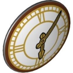 75902pb11-11 Klok rond met gouden wijzers zwart NIEUW *0L0000