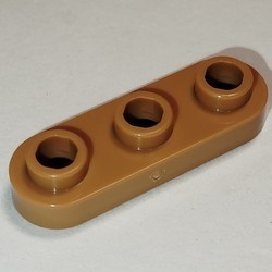 77850-150 Platte plaat 1x3 ovaal/afgerond beide kanten caramel, midden NIEUW *1B351