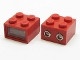 8010cc01-5G Steen 2x2 met lampje GETEST! met glas/helder 4,5 VOLT!! 2 stekergaten rood gebruikt *0L001