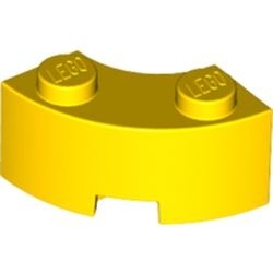 85080-3G Steen 2x2 gebogen (Macaroni) NIEUWE STIJL (andere bodem) geel gebruikt *1R015