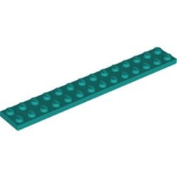 91988-39 Platte plaat 2x14 turquoise, donker NIEUW *5K0000