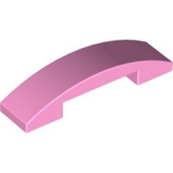 93273-104 Dakpan gebogen 1x4 DUBBEL geen noppen bovenop roze, helder NIEUW *1B101