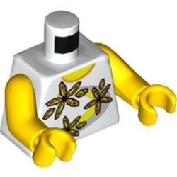 973pb0089c01-1 Torso, shirt met 3 bloemen wit NIEUW *0B0000