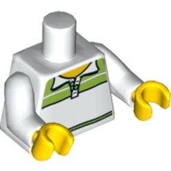 973pb1090c01 -1 Torso, polo met lime strepen (col07-9/col105) wit NIEUW *0B0000