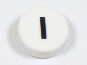98138pb219 Tegel 1x1 rond letter I wit NIEUW *0L0000