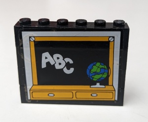 BA015pb01-11G 4x Steen 1x6 met schoolbord (Sticker) zwart gebruikt *5V06-12