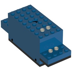 bb0007c01pb02-7G Motor, Treinmotor 4,5 volt (batterijtrein) 12x4x 4 (hoger model) PAKKERZENDING blauw gebruikt *5D0000