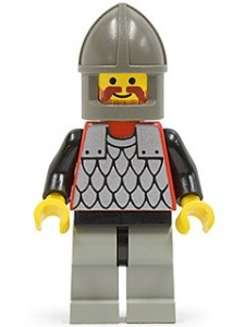 cas157G Scale Mail - rode, Chin-Guard, Gray benen, Zwarte armen gebruikt *0M0000