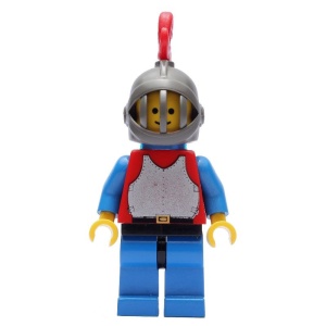 cas189G Chain Mail - rode, Grill helm, blauwe benen, blauwe armen, rode pluim gebruikt *0M0000