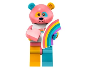 col19-15 Jongen in beercostuum, hartje, ronde tegel met regenboog, standaard NIEUW *0M0000