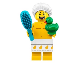 col19-2 Onder de douche, met borstel, badeend en standaard NIEUW *0M0000