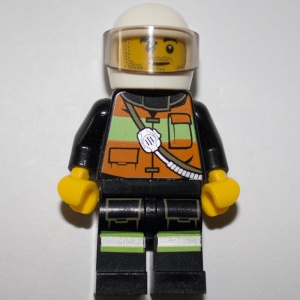 cty0344G Brandweerman reflectiestrepen witte helm gebruikt *0M0000