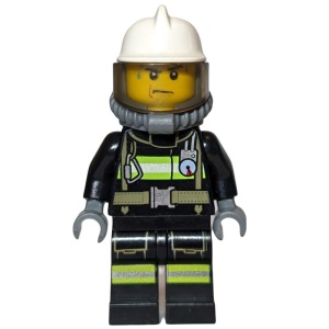 cty0637 Brandweerman, met witte helm, beademing en zweetdruppels NIEUW *0M0000
