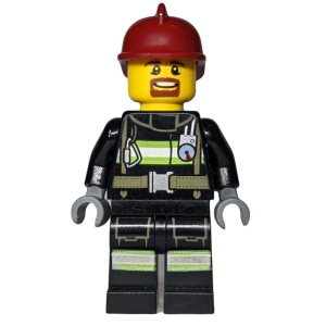 cty0717G Brandweerman met helm en baard gebruikt *0M0000