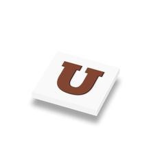 CUSE8022 Tegel 1x1 met chocoladeletter U *0A000
