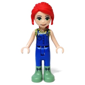 frnd497 Friends - Mia, blauwe overall, gele blouse en zandgroene laarzen NIEUW *2M0000