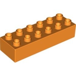 HU2300-4 COMPATIBEL met DUPLO steen 2x6 (Hubelino) oranje NIEUW *