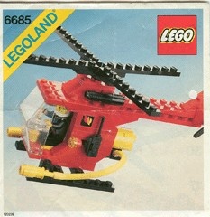 INS6685-PG 6685 BOUWBESCHRIJVING- Classic Town: Fire Copter 1 MET GAATJES gebruikt *LOC RBL
