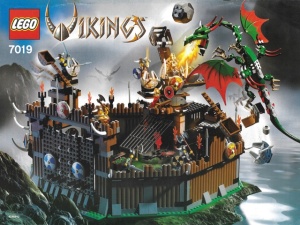 INS7019-G 7019 BOUWBESCHRIJVING- Viking Fortress against the Fafnir Dragon gebruikt *