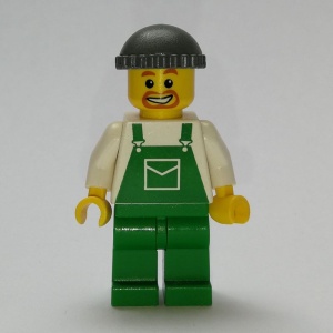 ovr027G Groene overall en donkerblauwgrijze muts gebruikt *0M0000