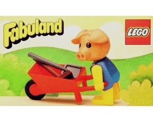 Set 3615-G Percy Pig's Wheelbarrow, zonder doos en instructie gebruikt *