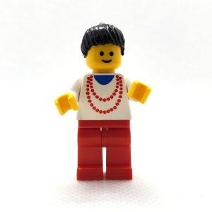 trn003G Rode ketting rode benen, zwarte haar met staart gebruikt *0M0000