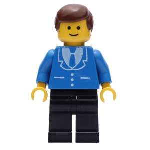 trn028G Pak met 3 knopen blauw - Zwarte benen, bruine Male Hair gebruikt *0M0000