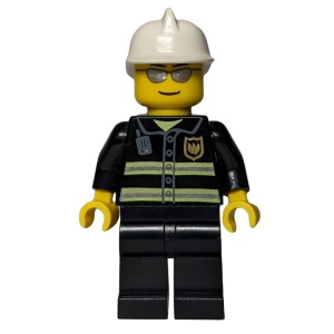 wc021 Brandweerman met witte helm en zilveren zonnebril NIEUW *0M0000