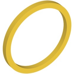 x151-3 Rubber bandje extra dun (2 nops doorsnede) geel NIEUW *0K001